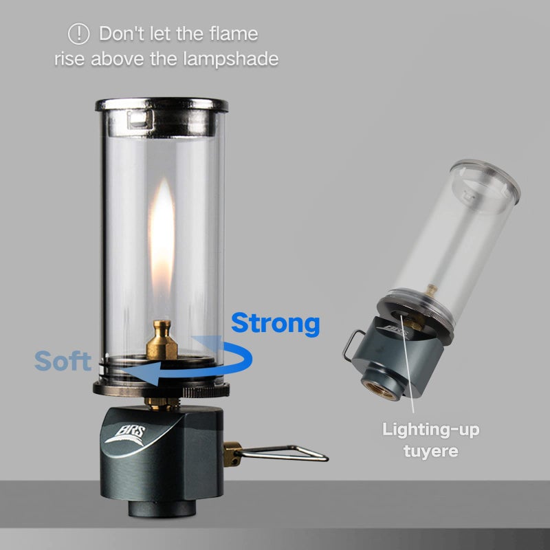BRS Outdoor Gas Lantern Dreamlike Candle Lamp Portable Tent Lantern Glass Mantle Lantern (BRS-55 1pc) - Image 3